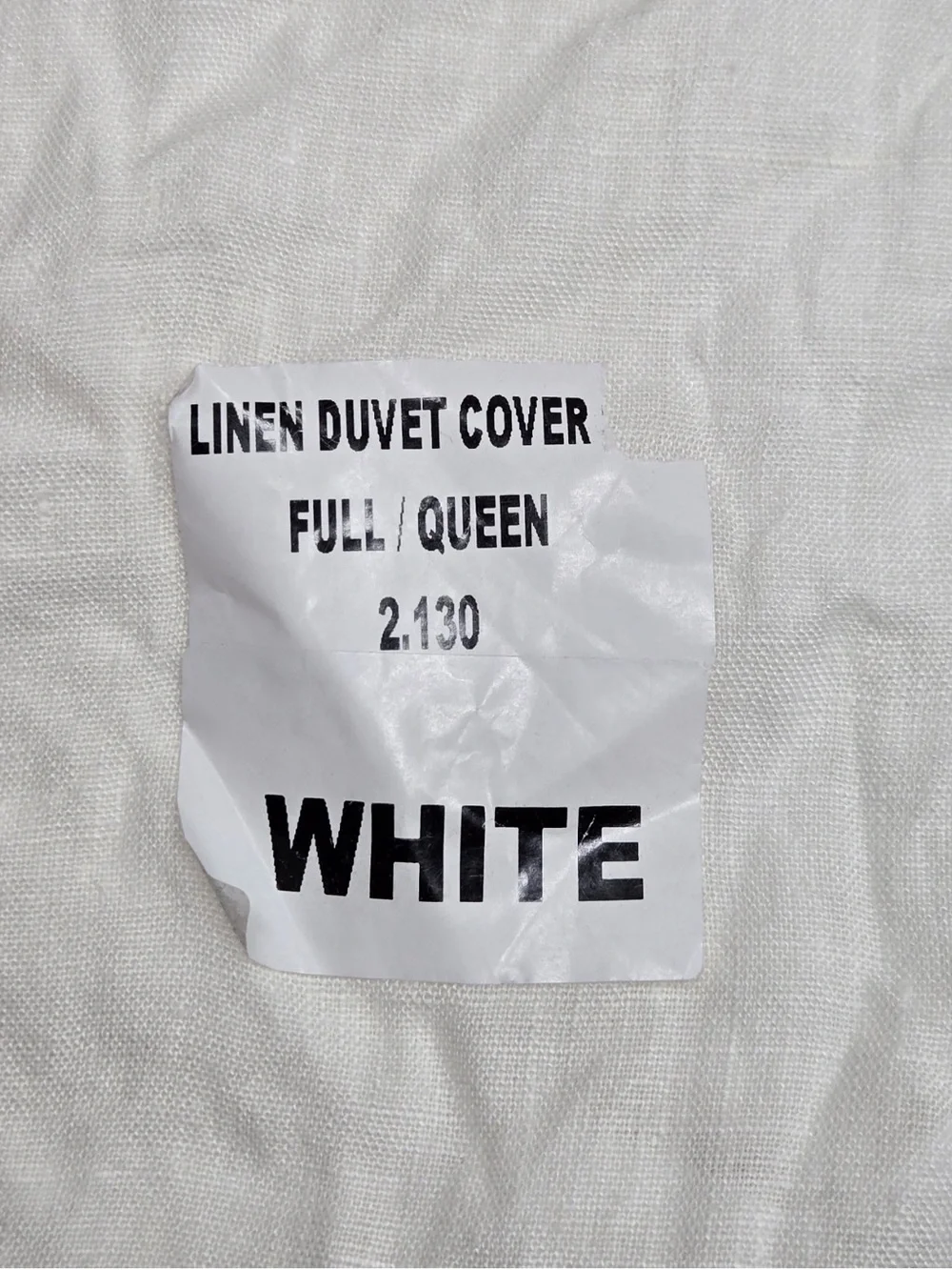 NWT QUINCE European Linen Duvet Cover Full/Queen White 0556